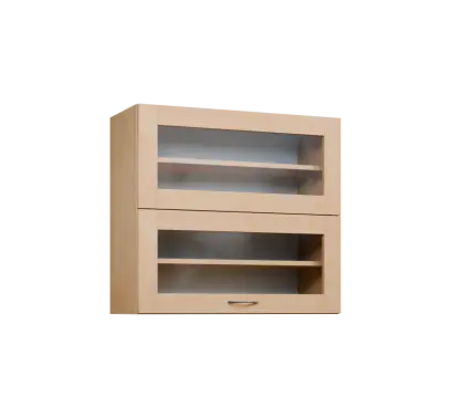 CHVVP - 8S horní skříňka, 2 výklopy, prosklená, 730x800x300, bříza světlá